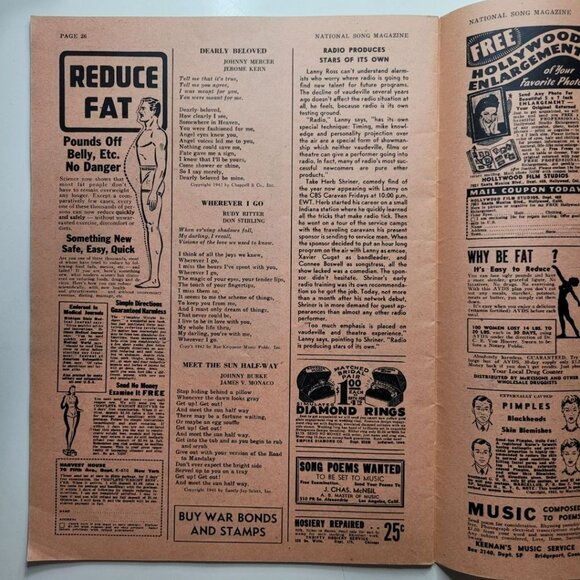 National Song Magazine Radio Stage Screen November 1942 Music 32 Page News Stage - Picture 8 of 11